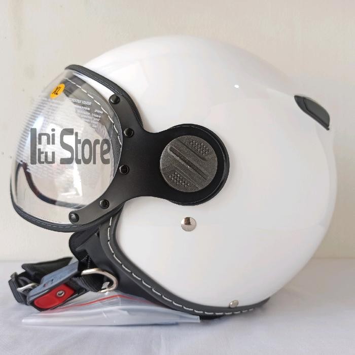Helm Zeus ZS210 ZS-210 Z210 White Half Face Retro - XL