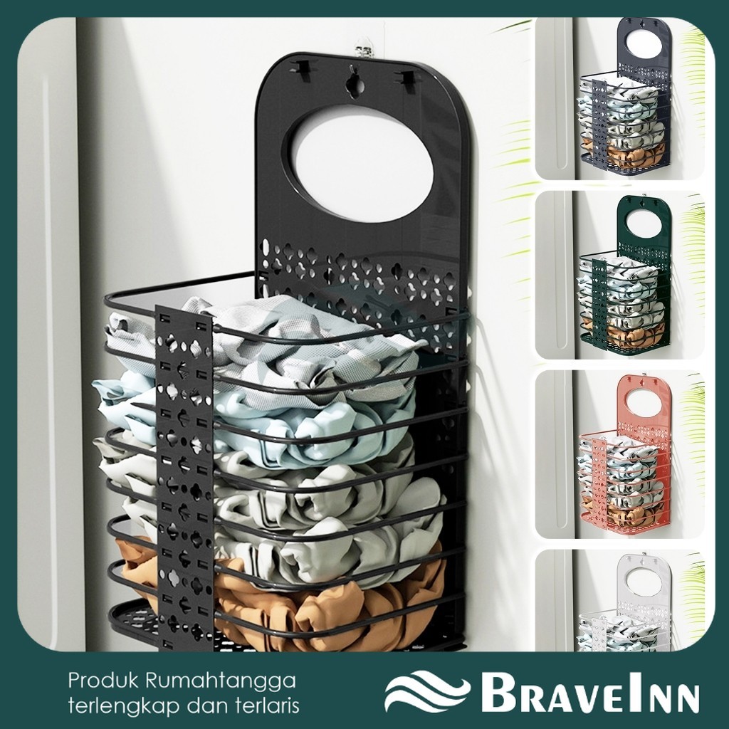 Rak keranjang gantung lipat baju kotor / cucian pakaian Laundry baju kotor / keranjang baju kotor 【 