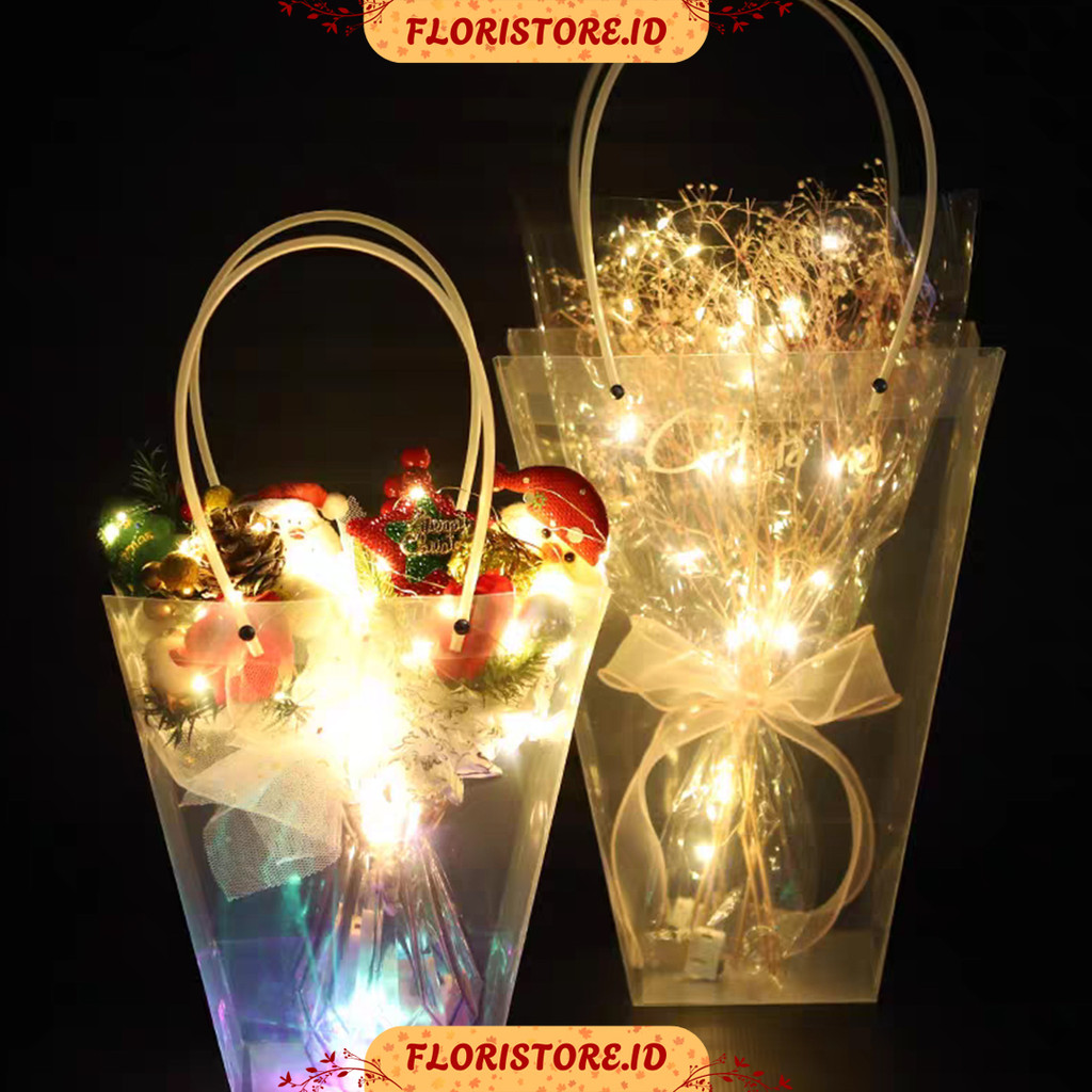 

TRANSPARENT TOTE BAG / KERANJANG BUKET BUNGA / AKSESORIS BUKET / FLORIST BAG SUPPLY / FLOWER BASKET / PLASTIC BAG