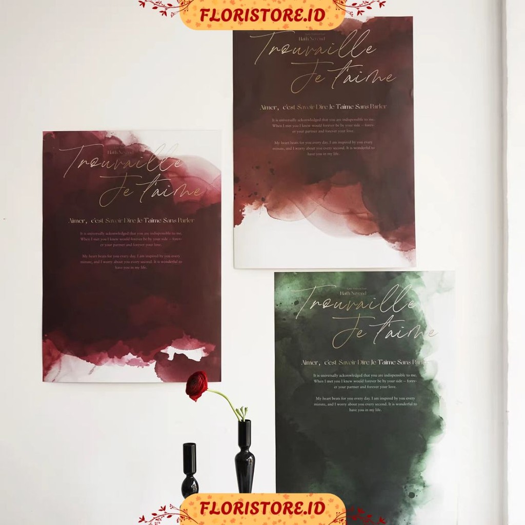 

WATERCOLOR ROMANTIC POEM PAPER / CELLOPHANE / FLORIST PAPER / KERTAS BUKET BUNGA / WRAPPING WRAPPER