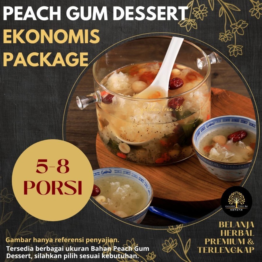 

Premium Peach Gum Dessert Paket Ekonomis 4-6 Porsi Fresh Original Terlaris