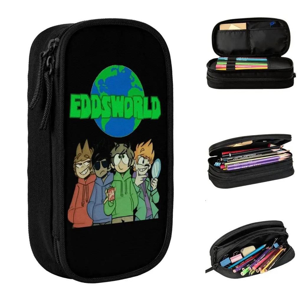 

Eddsworld World Cartoon Anime Pencil Case Double Layer Large-capacity Kids Pen Case Perfect Gifts