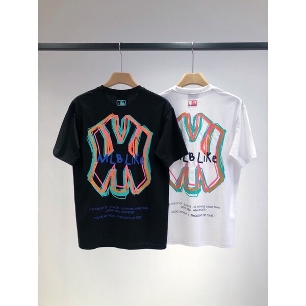 Kaos T-shirt 100%cotton Printing Top Tees  O-Neck Short Sleeve MLB NY T-Shirt