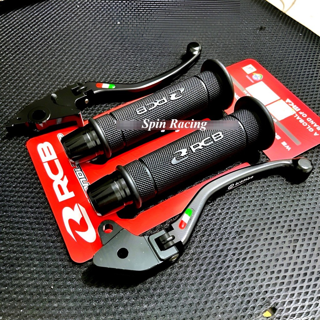 PAKET 3IN1 HANDLE REM LIPAT BLACK + HANDGRIP RCB HG55 + JALU STANG FULL CNC / VARIO 125 NEW ESP VARI
