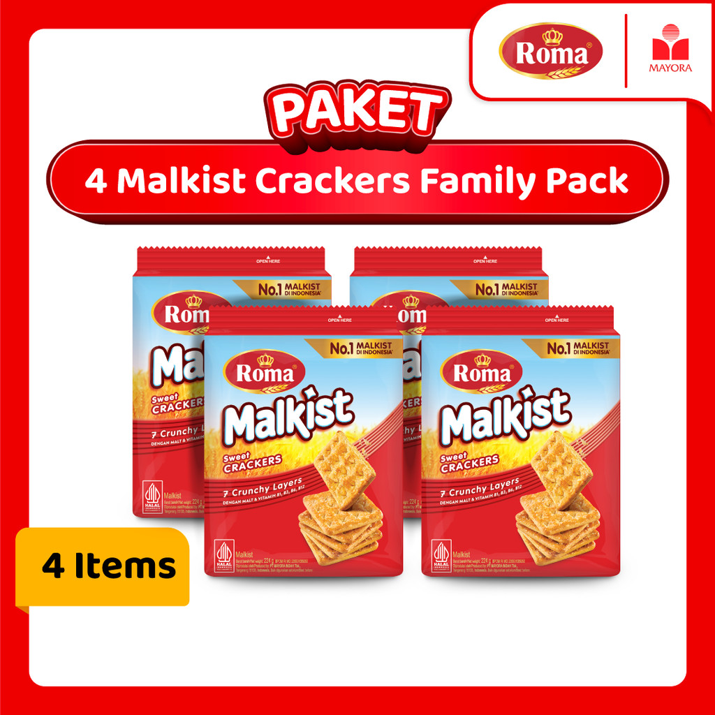 

Paket 4 Roma Malkist Crackers Family Pack