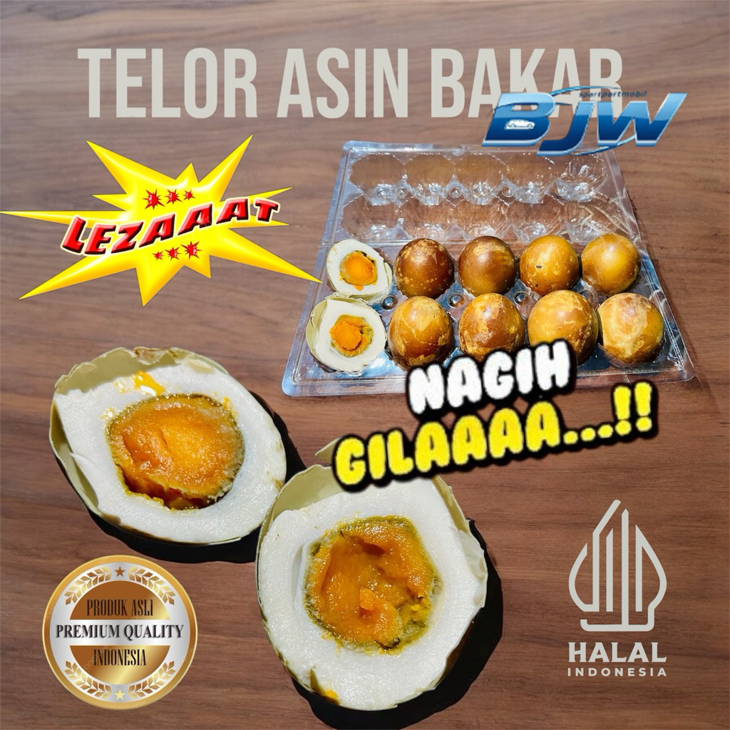 

Telor Asin Bakar Asli gurih dan bikin nagih di jamin halal real 100% isi 10pcs