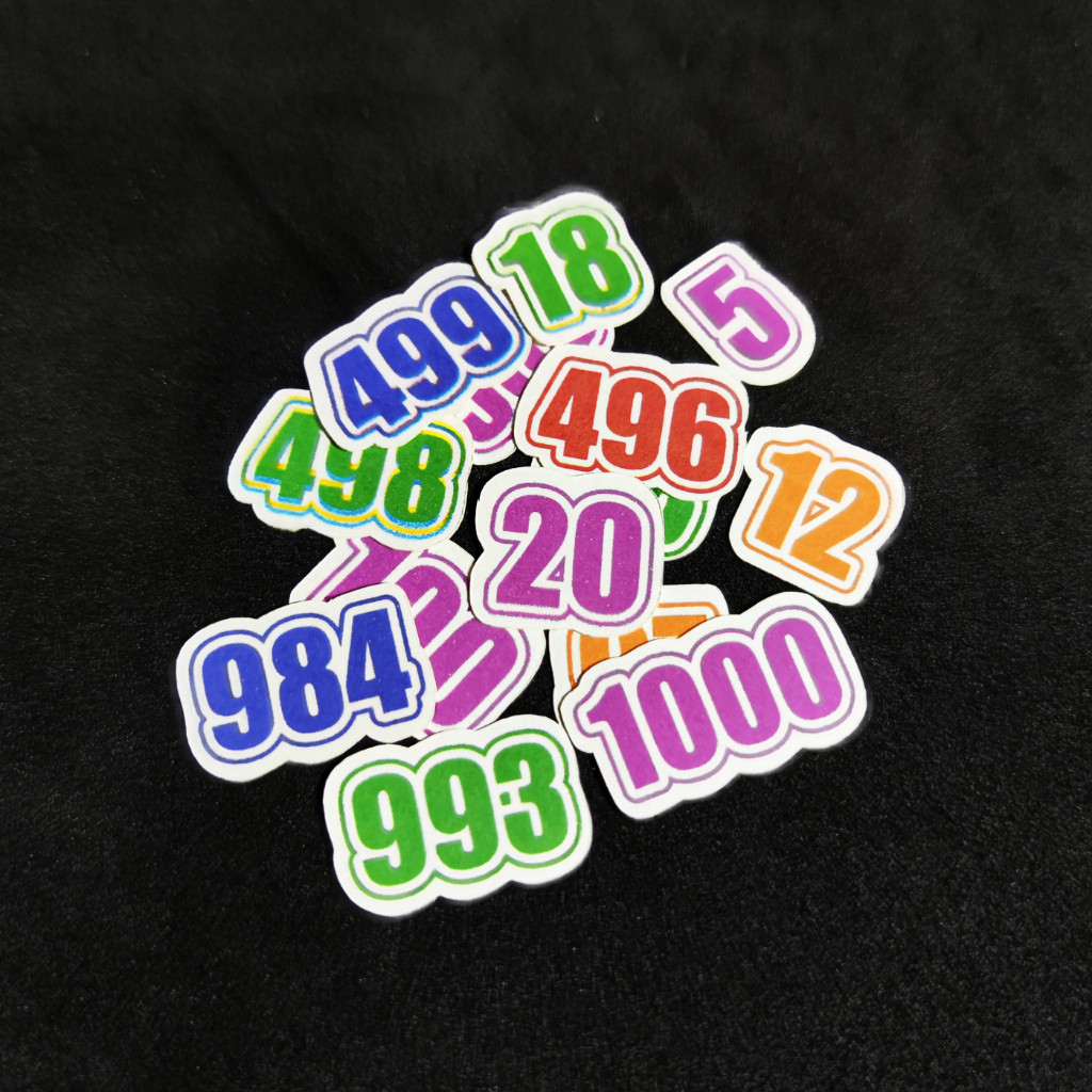 

Stiker Angka 1-1000 Bahan Dof Ukuran Kecil Isi 20 Pcs Ukuran Mini