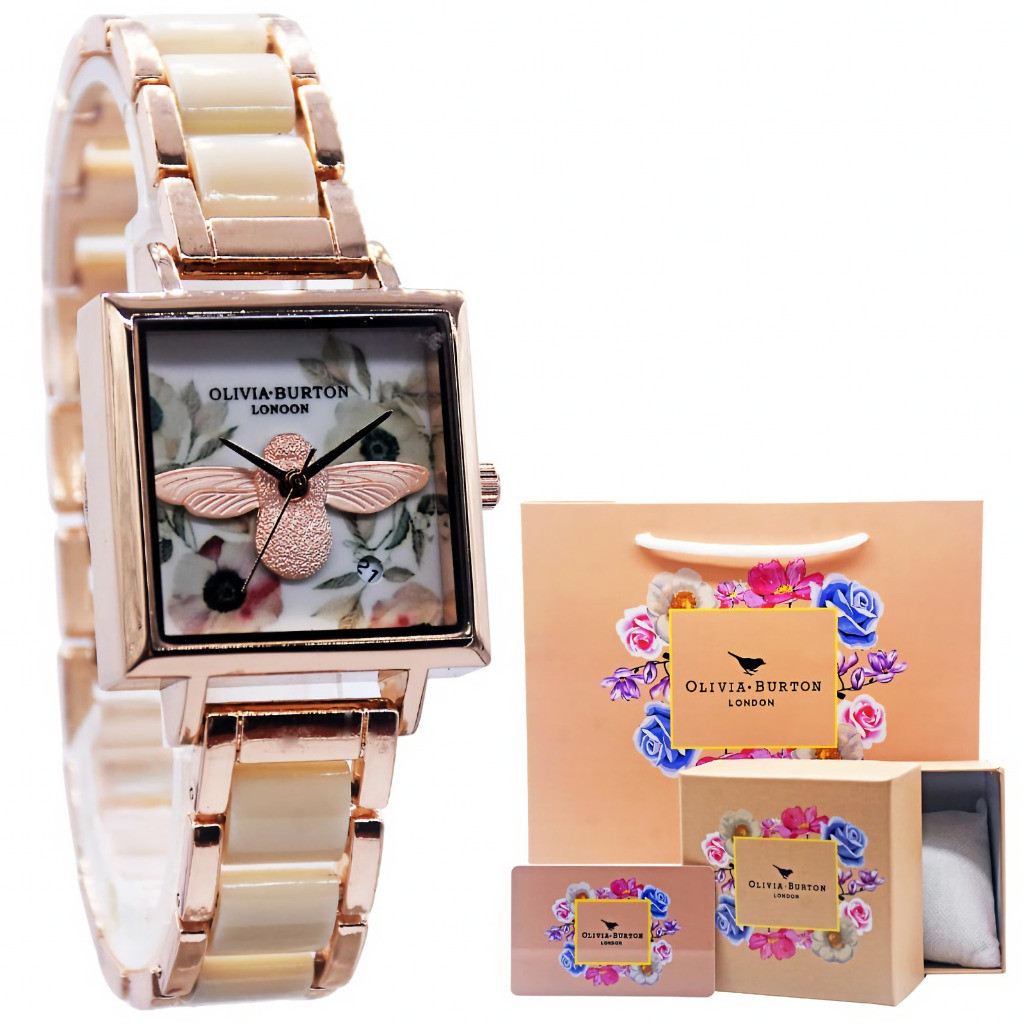 TERLARIS Fashion OLIVIA BURTON 2351 Jam Tangan Wanita Rantai Fashion Lebah FREE TAS