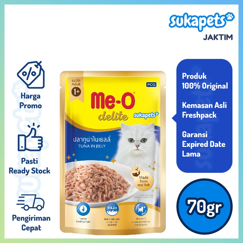 Meo Delite Pouch Tuna In Jelly Makanan Kucing Basah 70gr