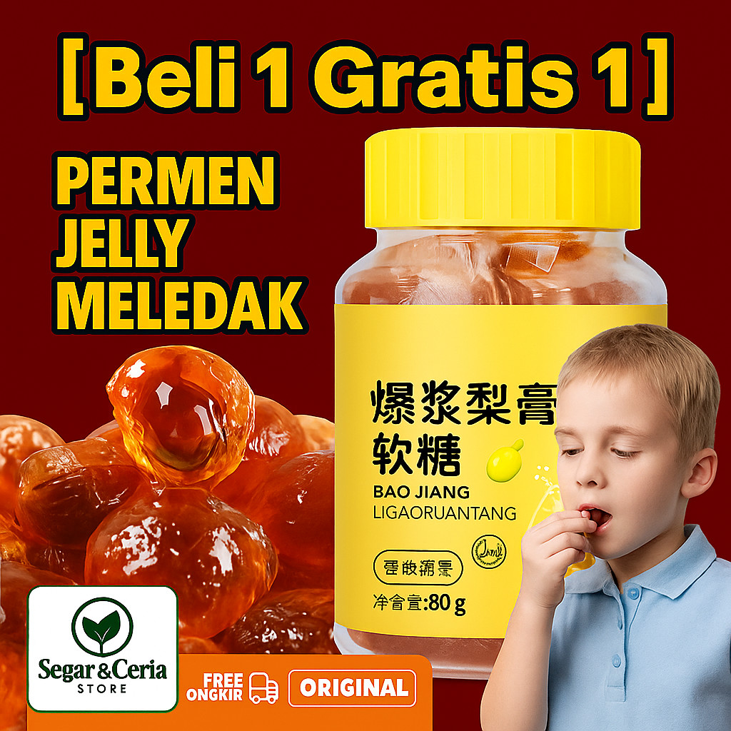 

[Beli 1 Gratis 1]【No Brewing】✅Jelly Tenggorokan Sehat 80g/Sirup Pir 20% Alami/Permen Jelly Tenggorokan Sehat/Throat Lung Soft Candy/Permen Karet Tenggorokan Pasta Pir/Permen Jelly Anti Iritasi Tenggorokan Sirup Buah Pir