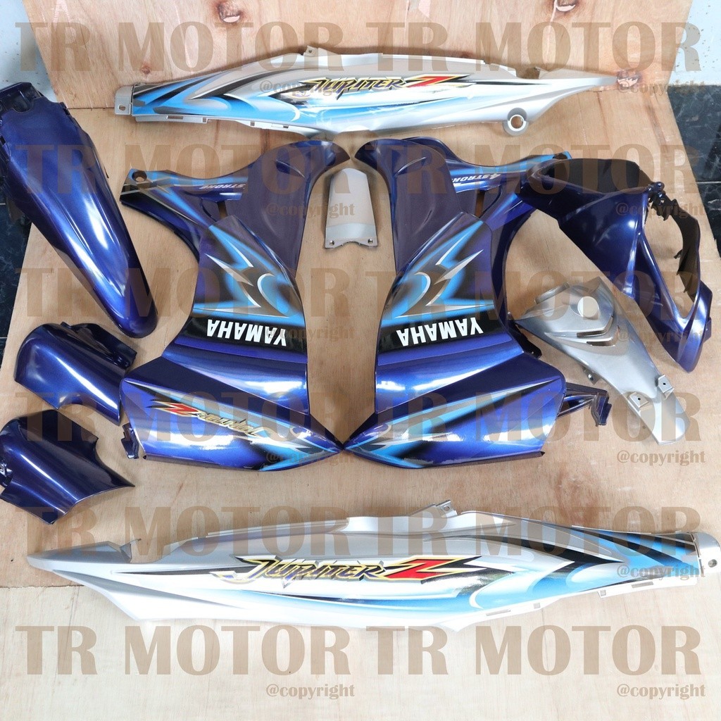 Cover Body Jupiter Z New Burhan 2006 Biru Silver Full Set Halus Bodi Jupiter Z Burhan Body Jupiter Z