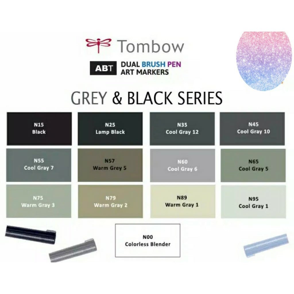 

Tombow ABT Dual Brush pen grey and black series