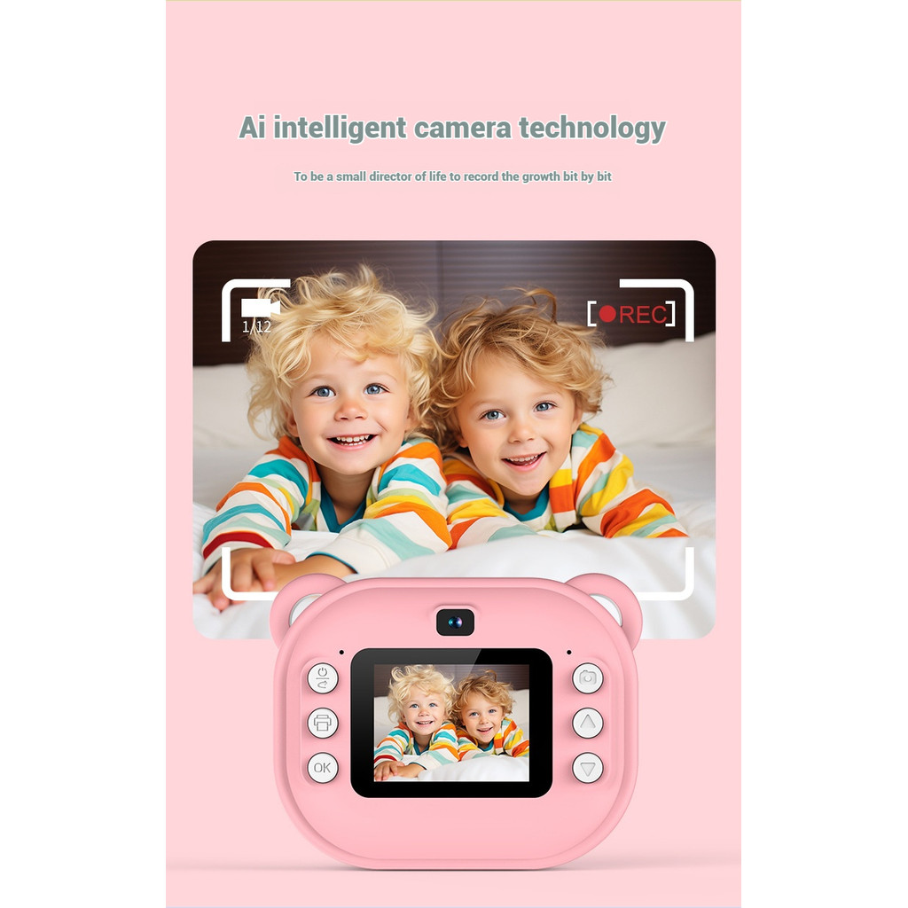 Kids Digital Camera Thermal Print Camera Instant Print Toys Instant Photo Print Camera with Video Gi