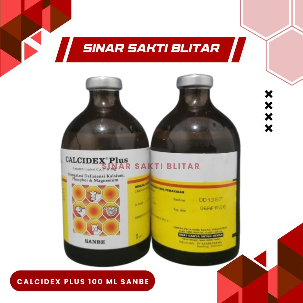 CALCIDEX PLUS 100 ML SANBE - Vitamin Untuk Ternak Ambruk, Hipokalsemia dan Lain nya