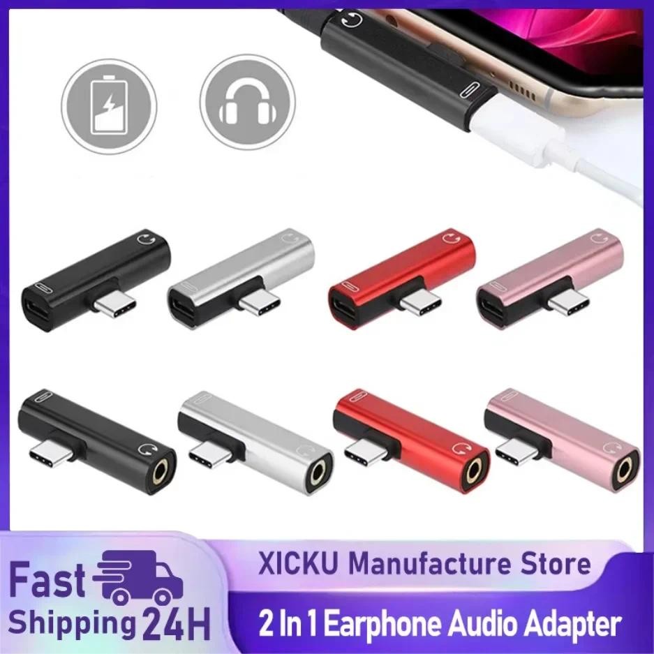 2 in 1 USB C To 3.5 MM Jack Earphone Audio Adapter Charging Converter 3.0 To Type C OTG for MacbookP