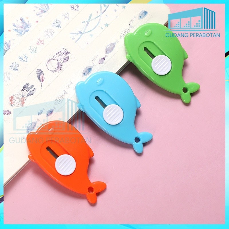 

GP GROSIR Pisau Cutter Mini Model Dolphin Lucu Pisau Mini