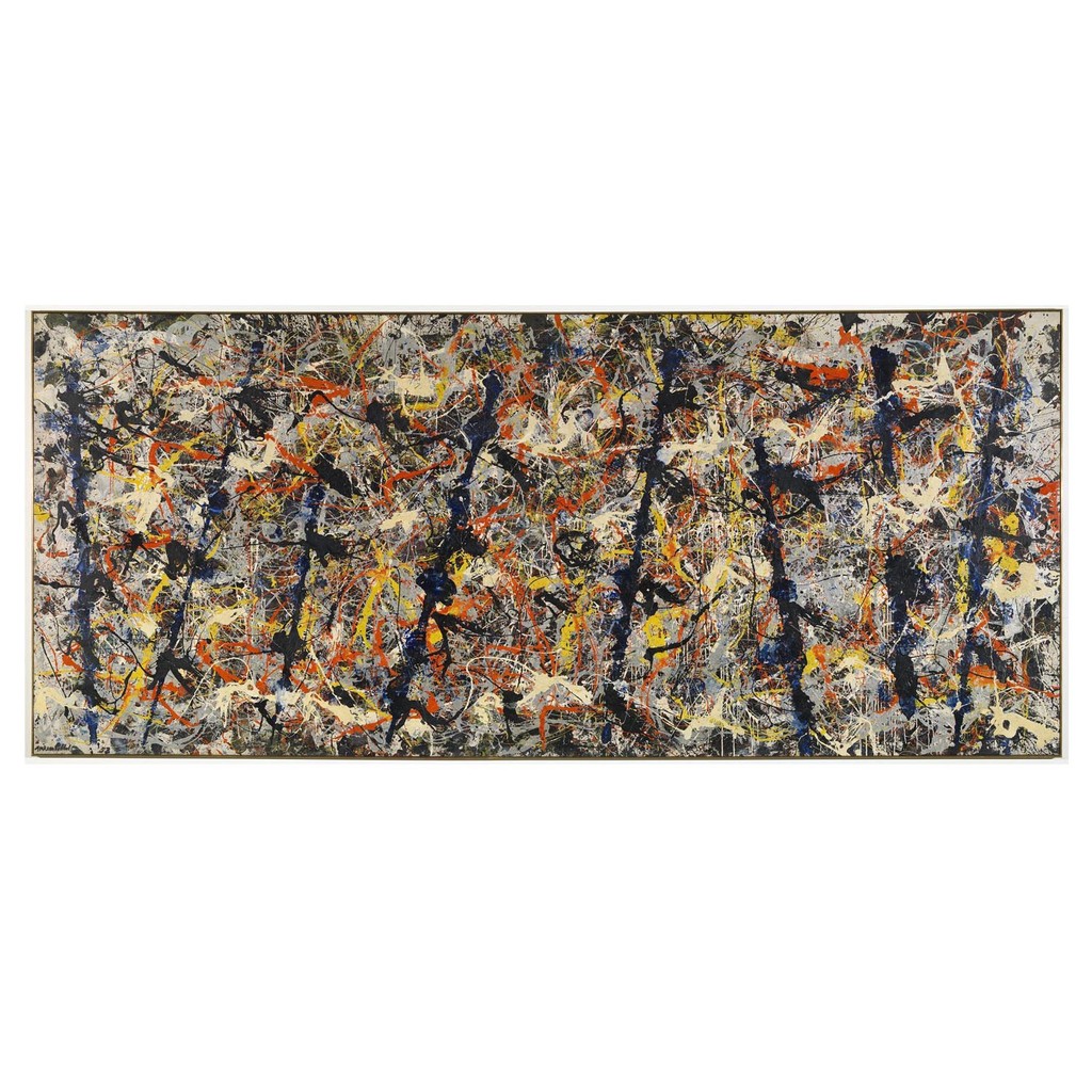 

Modern Home Wall Decor Handmade Abstract Oil Painting,Famous Painting Reproduction of Blue poles Number 11 By Jackson Pollock