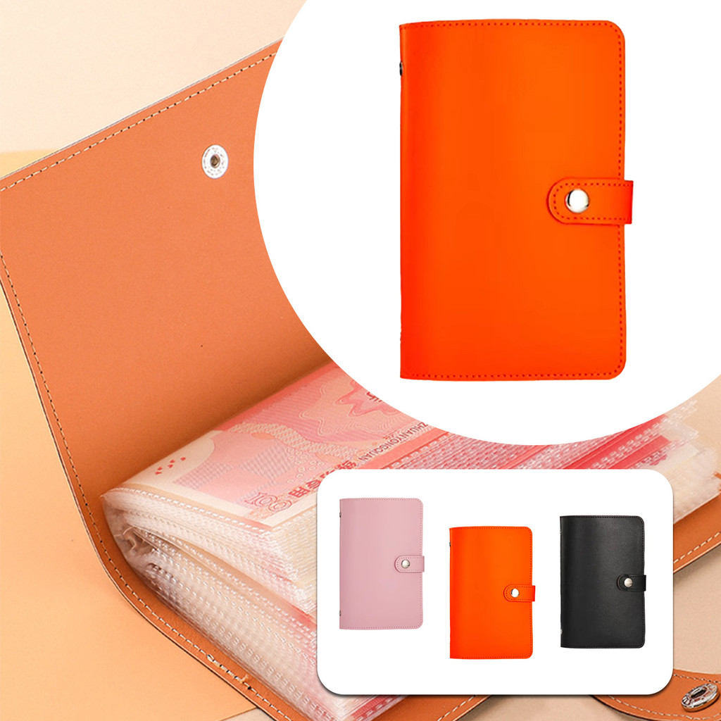 Album Koleksi Uang Kertas / binder dompet keuangan / dompet uang panjang - Hitam / Merah Muda / Oran