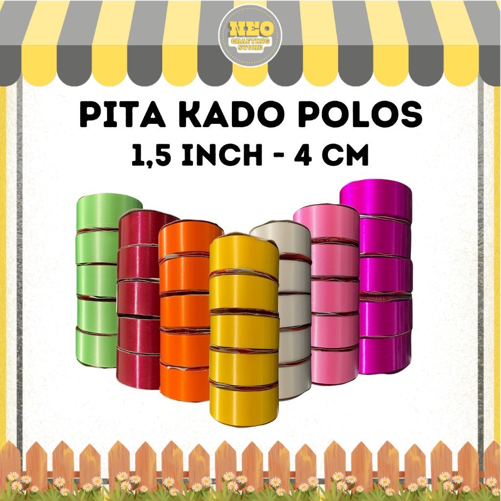 

Pita Kado Plastik Polos Besar 1,5 inch (4 cm) / Pita Jepang