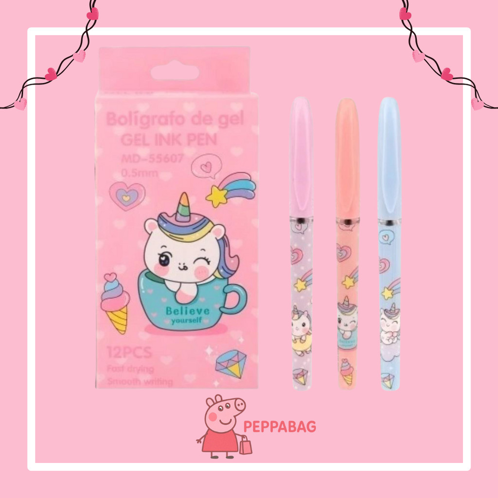 

(1Pcs) Pulpen Pena Gel Motif Sanrio Kuromi Melody Unicorn Premium - ES0396