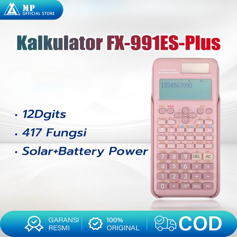 

Kalkulator Scientific Casio Ilmiah FX-991ES-Plus Calculator Scientific Casio Kalkulator Casio Scientific 417 Fungsi/Dua Sumber Tenaga Baterai Dan Tenaga Matahari/40 Konstanta Rumus