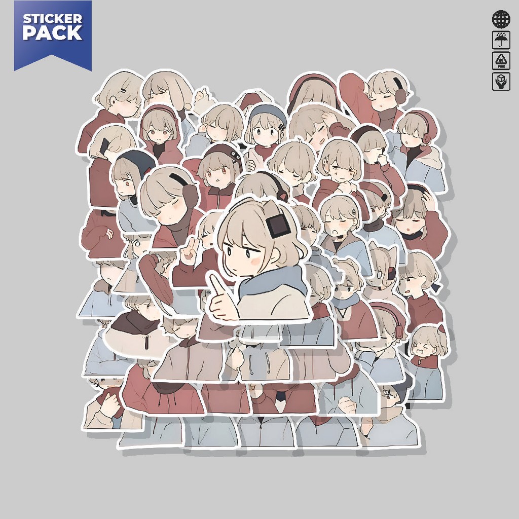 

[100PCS]Stiker Pack Stiker Cartoon Couple Costum Aesthetic Vinyl Anti Air Dekorasi Sticker Laptop Buku Journal Koper Helm Casing HP Gitar Helm Skateboard