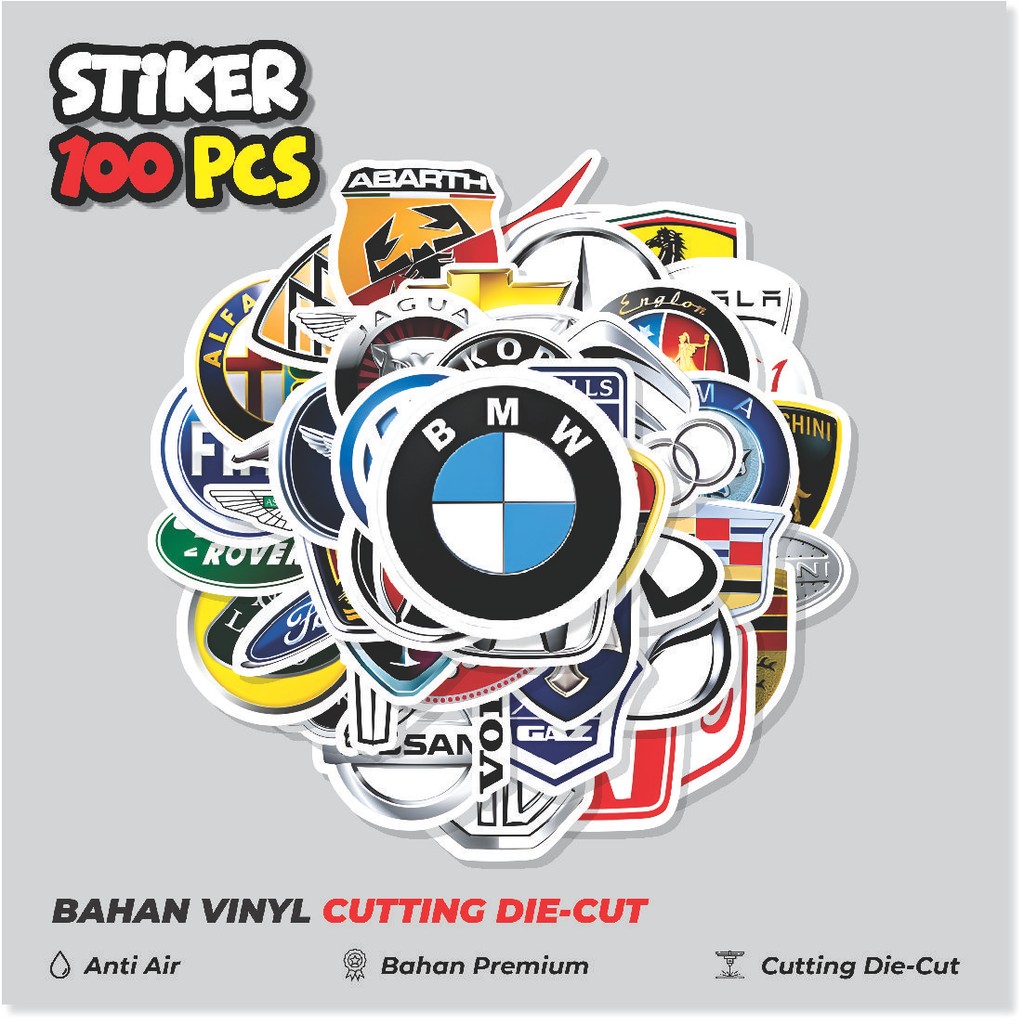 

Terbaru! 50 pcs Stiker Mix Logo Car brand Series Dekorasi Lucu Kreatif untuk Notebook, Skateboard, HP