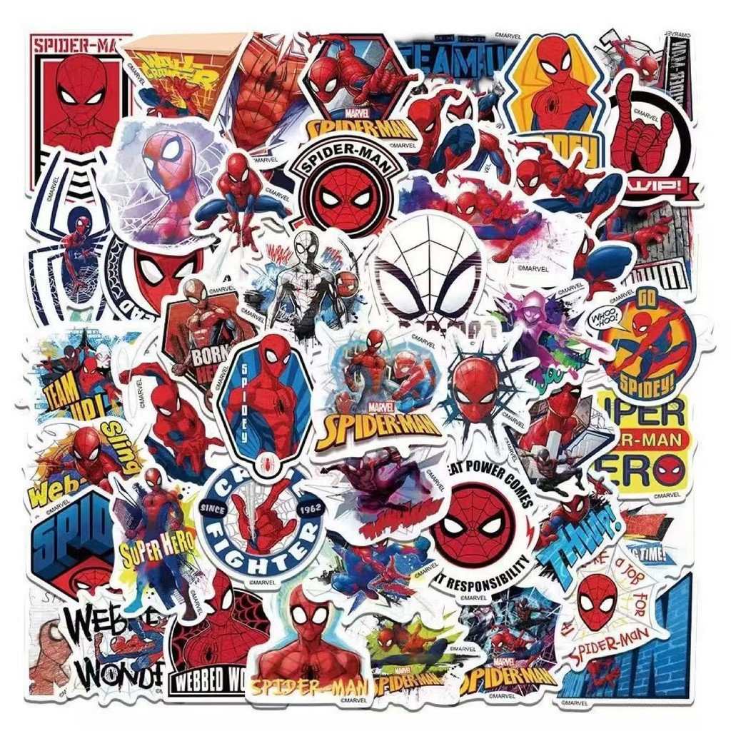 

50PCS Spider Man Kawaii Stickers Luggage Graffiti Toy Decals Decoration Sticker Gift Closure Sticker