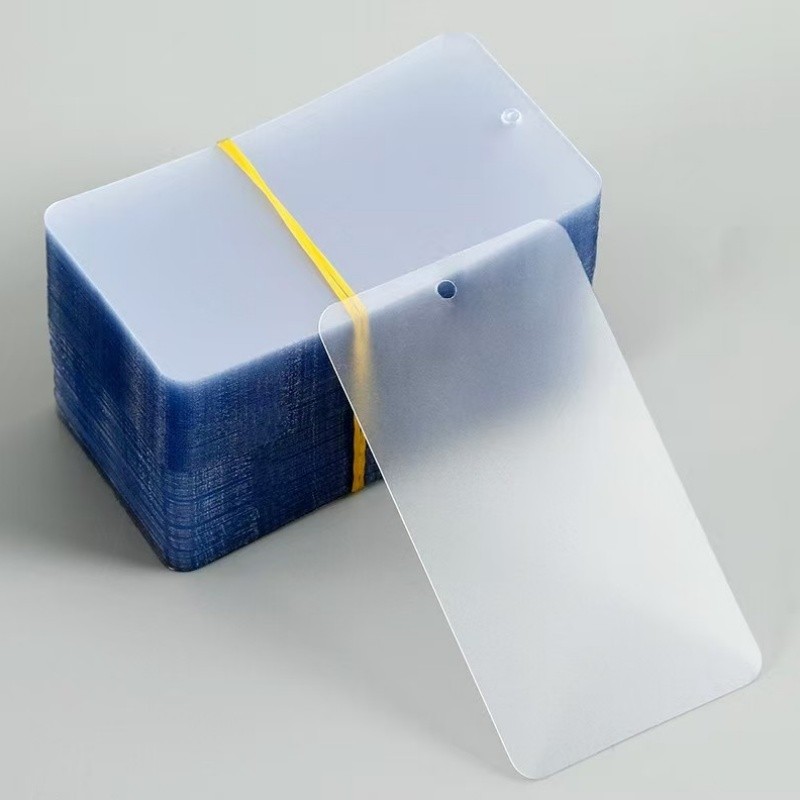 

50PCS Plastic Blank Hang Tag for Bag Square PVC Cards for Garment Round Transparant Swing Tags