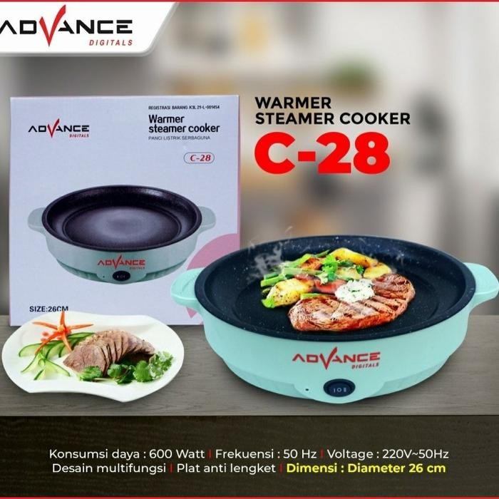 Panci Listrik Serbaguna Advance Warmer Steamer Cooker C-28 Ukuran 26cm - C-28