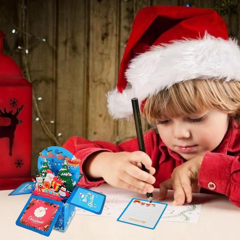 

Pop Up Card Happy Holiday Greeting Cards Pop Up 3D Box Holiday 3D Santa Postcards Funny Blessing Card For Families