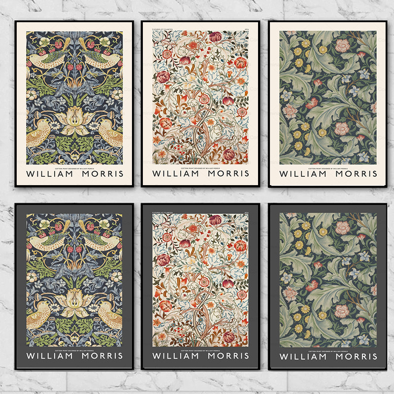 

Vintage Canvas Painting William Morris Museum Exhibition Gallery Wall Art Posters and Prints Wall Art Pictures for Living Room
