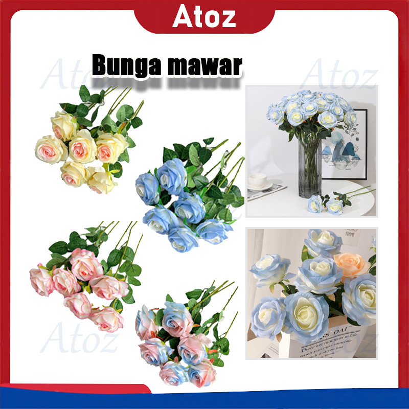Palsu Mawar Palsu/Bouquet bunga/Mawar Rose Plastik/Bunga Artificial