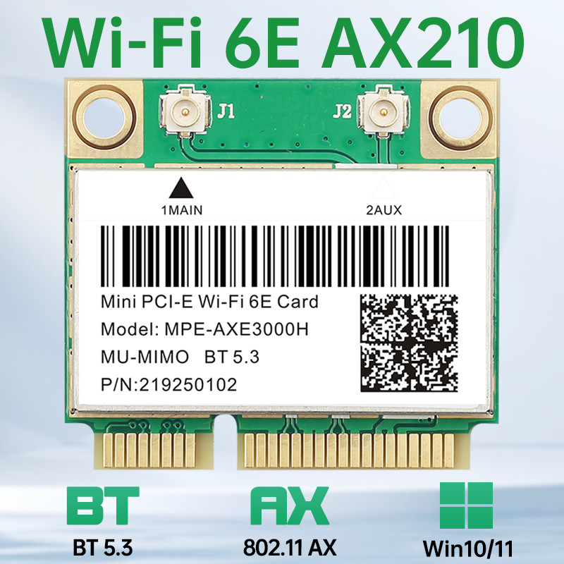 WiFi 6E AX210HMW Mini PCI-E BT5.3 Wifi Card Bluetooth 5.3 AX210 Network Card 802.11AX Wireless Netwo