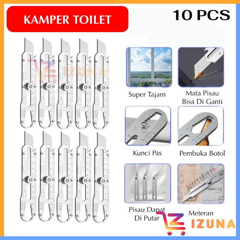 

IZ - [GROSIR] 10 PCS CUTTER STAINLESS 9 IN 1 Serbaguna | Pisau Cutter Tajam Anti Karat