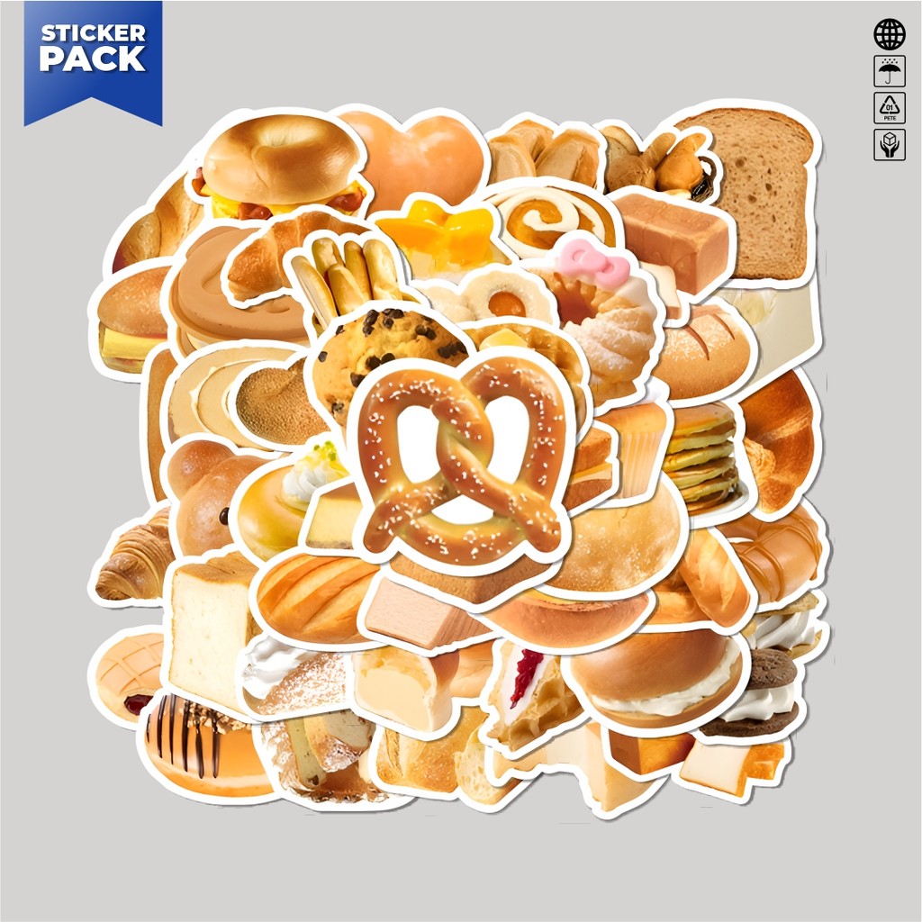 

[100PCS]Stiker Pack Stiker Tempting Food Toast and Bread [Roti Panggang] Aesthetic Vinyl Anti Air Dekorasi Sticker Laptop Buku Journal Koper Helm Casing HP Gitar Helm Skateboard