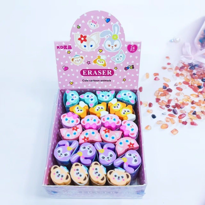 

BOBOMART 1 PCS Penghapus Karakter Lucu ERMD121 – Eraser Sekolah Anak, 6 Motif Lucu