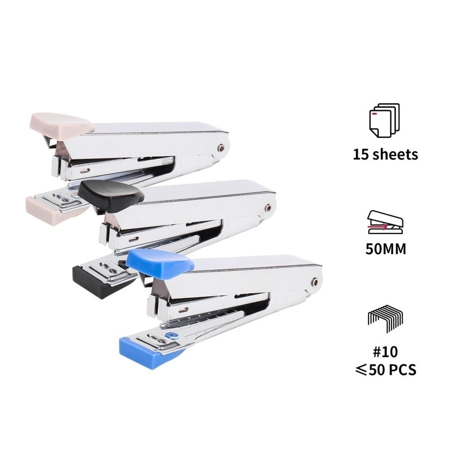 

Deli Office Staples / Stapler #10 - E0224 - Stapler Praktis & Mewah, Kapasitas 15 Lembar