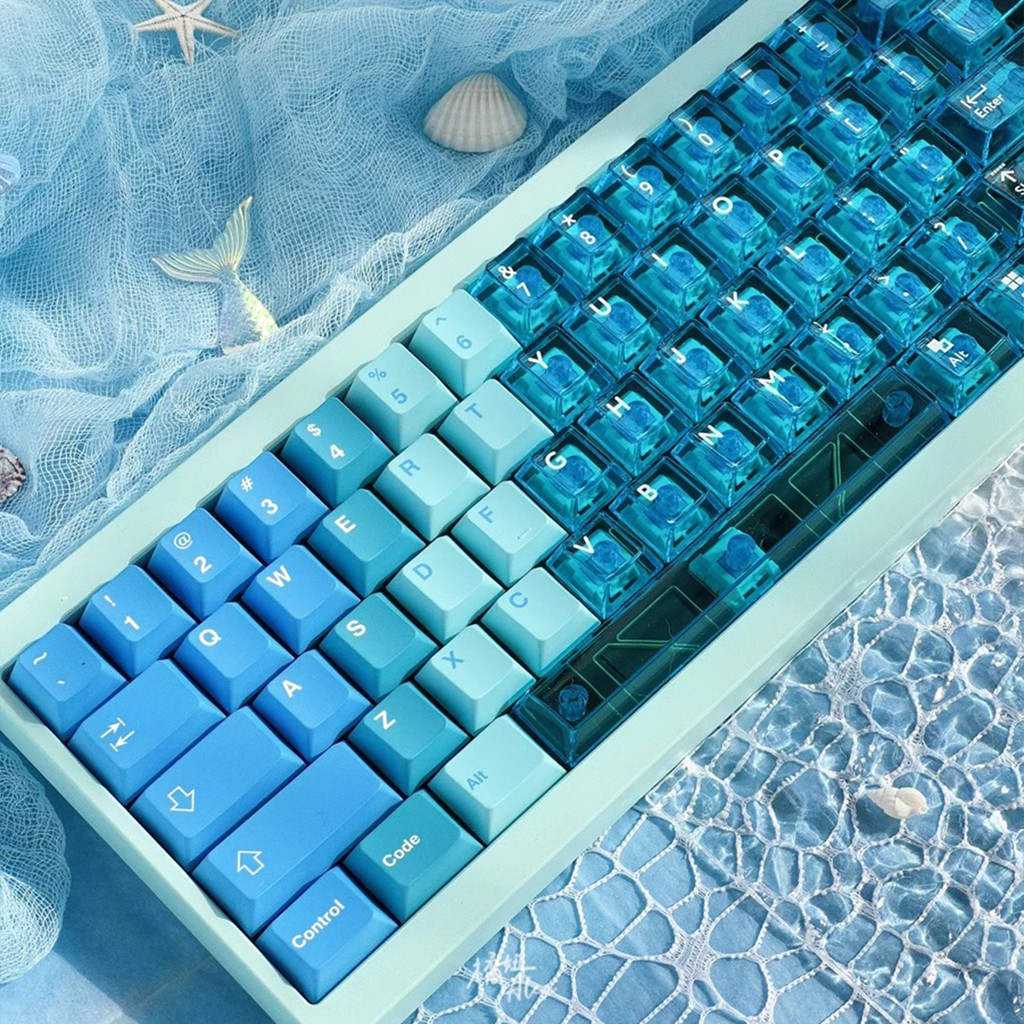 Transparent Crystal PC keycaps Cherry Profile Dye-Sublimation PBT Keycaps For Mechanical Keyboard Ba