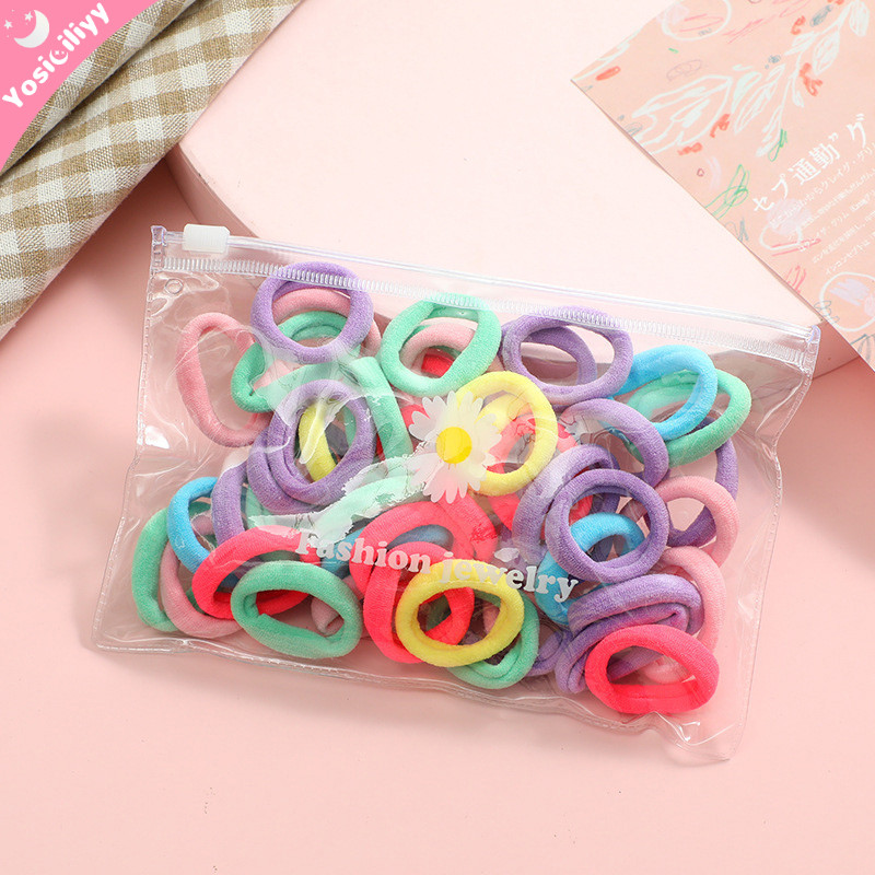 COD Lingkaran Rambut Anak Perempuan Lingkaran Handuk Rajut Karet Gelang Warna Anak Perempuan Kecil T