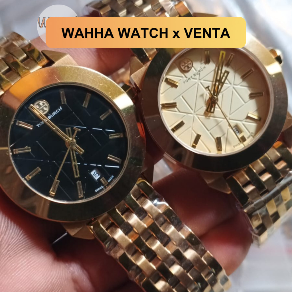 Jam Tangan Wanita Tory Burch TBW8002 Stainless Steel Strap [BERGARANSI]