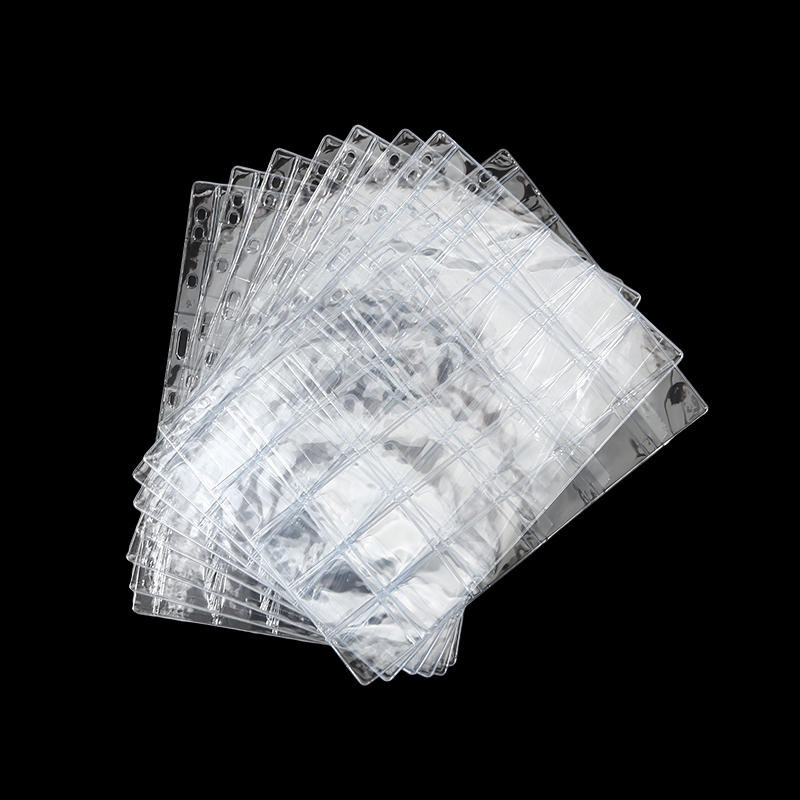 

30 Grids Coin Albums Pages PVC Pocket Coins Holder Stamp Collection Organizer Sheet Transparent Album Storage Organizers Bag