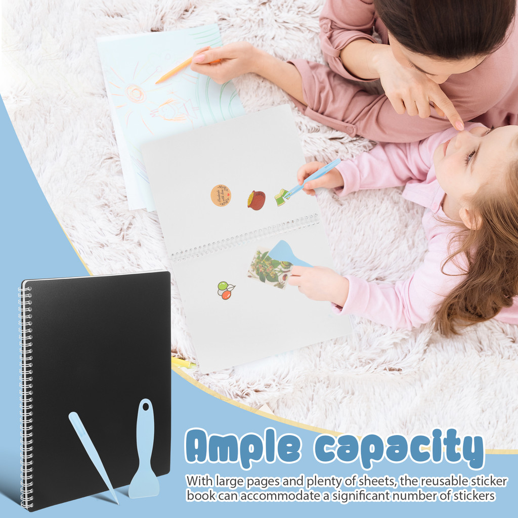 

Reusable Sticker Book Collection Album Set Sticker Organizer Notebook With Tools Blank Stickers Storage Book For Kids And Adults
