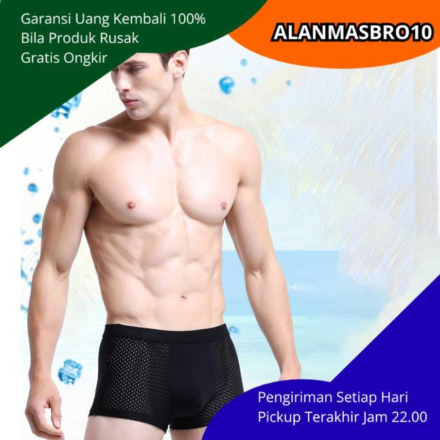 AM10 Celana Dalam Sempak Kolor Boxer Pendek Pria Cowok Laki Laki Tebal Murah Dewasa Original 100% Re