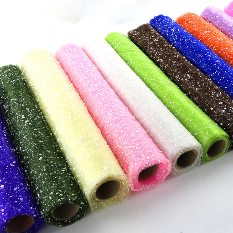 

50x360cm Colorful Snowflake Gauze Yarn Flower Wrapping Paper Translucent Gifts Bouquet Packaging Paper Wedding Party Decorations