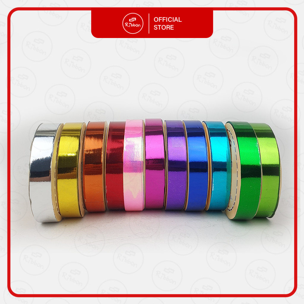 

1 Roll Pita Kado 3/4" Plastik METALIK POLOS 2cm Pita Jepang 2 cm Kertas 18mm