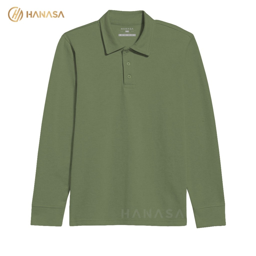 HANASA Polo Shirt Lengan Panjang Wanita Reguler Fit Army