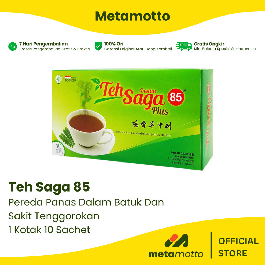 

Teh Saga 85 - Pereda Panas Dalam Batuk Dan Sakit Tenggorokan - Metamotto Setia