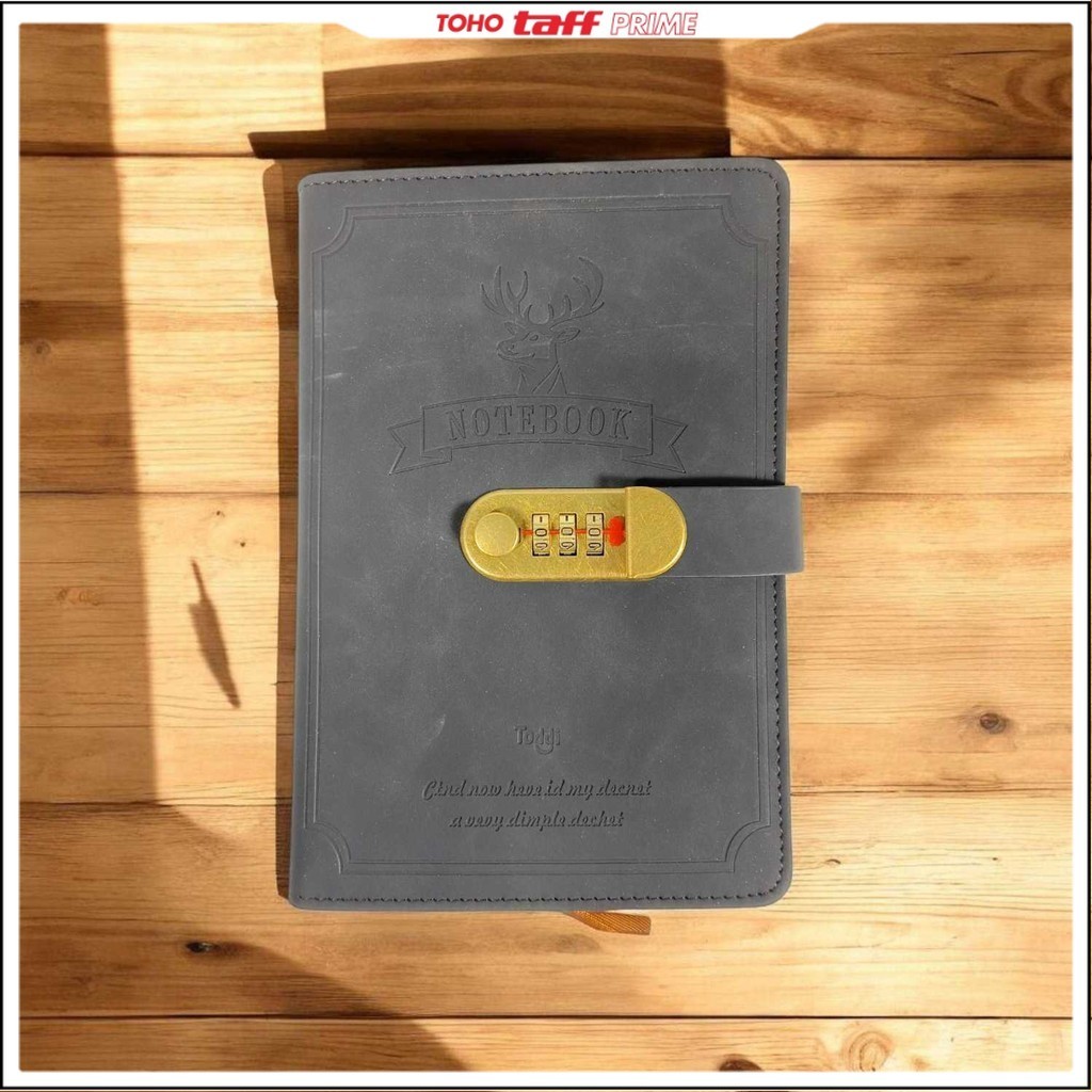 

Toddi Buku Jurnal Leather Notebook Diary 80GSM 265 Halaman with Lock - TD-A5