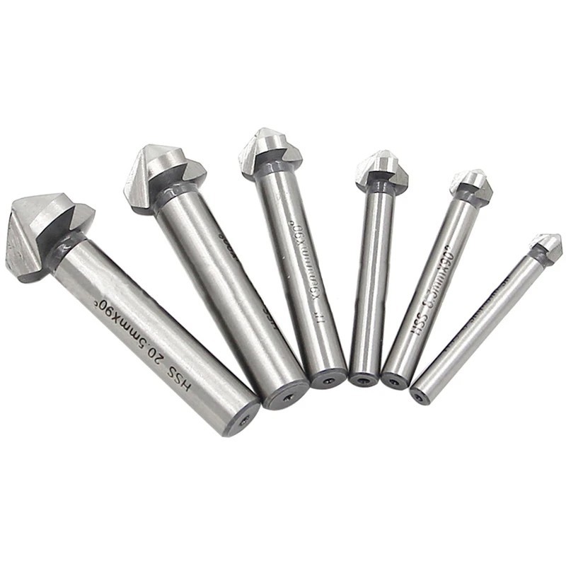 Mata Bor Countersink Baja 90 6Pcs Mata Bor Drill Bit Countersink Untuk Besi Kayu -